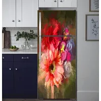 Advait Designs Flower Painting Design Fridge Sticker (Multicolor PVC Vinyl 160x60) Medium Self Adhesive Sticker (Pack of 1)-thumb2