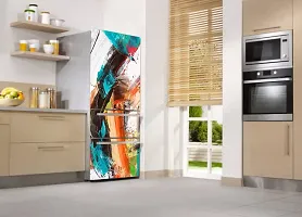 Advait Designs Abstract colourfull Painting Fridge Sticker Fridge wrap Decorative Sticker (PVC Vinyl 60cm X 160cm )-thumb1