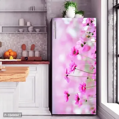 ADVAIT Design Vinyl Beautiful Pink Flower Adhesive Vinyl Sticker Fridge wrap Decorative Sticker (120 CmX60Cm )