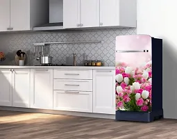 Advait Designs Beautifull Decorative White and Pink Flower Fridge Sticker (Multicolor PVC Vinyl 120x60)-thumb3