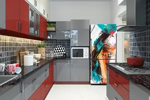 Advait Designs Abstract colourfull Painting Fridge Sticker Fridge wrap Decorative Sticker (PVC Vinyl 60cm X 160cm )-thumb3