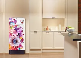 ADVAIT Design Abstract Design Colourfull Flower Fridge Wrap Decorative Sticker (120 CmX60Cm )-thumb1