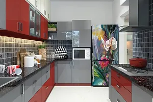 Advait Designs Abstract Design Flower Fridge Sticker Fridge Wrap Decorative Sticker (PVC Vinyl 160x60)-AD_PCFS335-thumb3