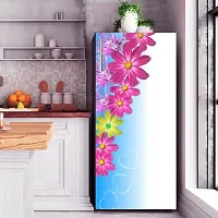 Advait Designs Beautifull Decorative Colourful Flower Fridge Sticker (Multicolor PVC Vinyl 120x60)-AEFS100-thumb1