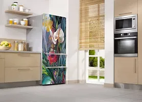 Advait Designs Abstract Design Flower Fridge Sticker Fridge Wrap Decorative Sticker (PVC Vinyl 160x60)-AD_PCFS335-thumb1