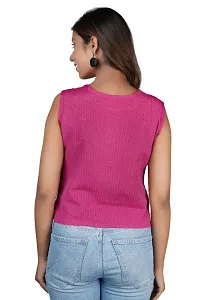 Cotton Tops/Tunics (Crop Top - Striped Pattern - Sleeveless Design)-thumb2