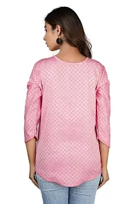 Cotton Tops/Tunics ( Checkered Pattern - 3/4th Sleeves Design - Button Ornamentation)-thumb1