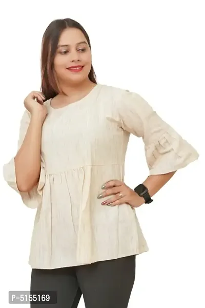 Stylish Cotton Bell Sleeves Tops  Tunics-thumb0