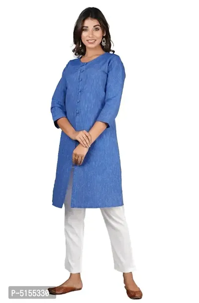 Traditional Elegant Cotton Center Button Kurtis-thumb0