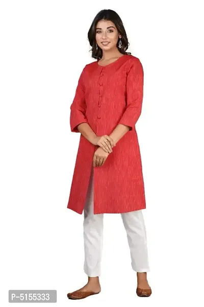 Traditional Elegant Cotton Center Button Kurtis