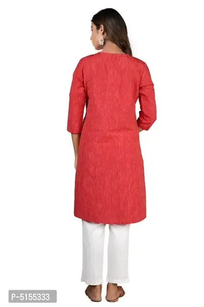 Traditional Elegant Cotton Center Button Kurtis-thumb3