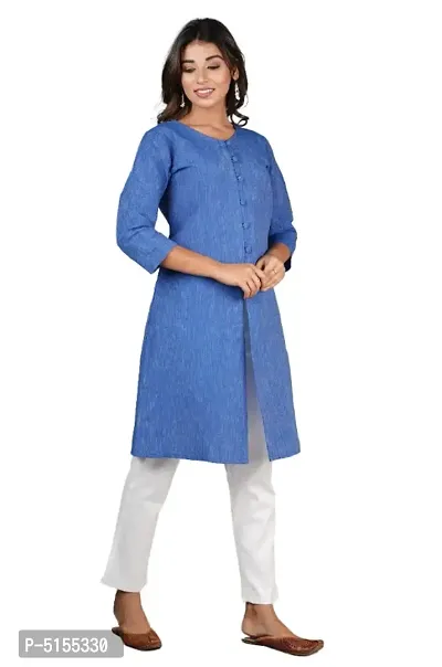 Traditional Elegant Cotton Center Button Kurtis-thumb2