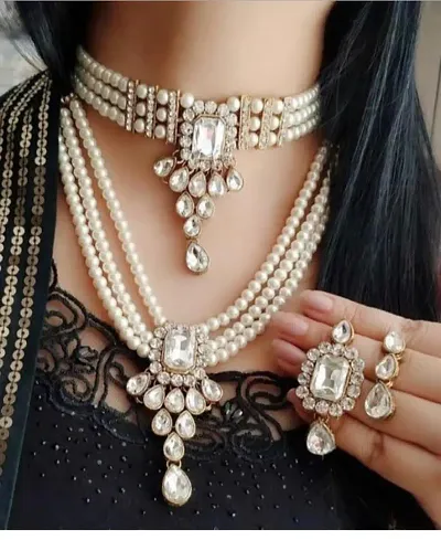 Shimmering Royal Pearl Jewelry Set