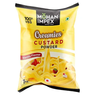 Mohan Impex 1kg Custard Powder- Vanilla [HoReCa Pack]