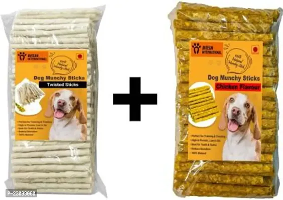 100 Gm Twisted Sticks And 500 Gm Chicken Chewsticks Chicken Dog Chewnbsp;nbsp;500 G Pack Of 2