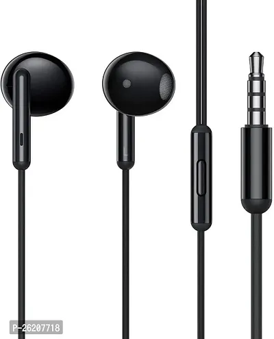 Stylish Black In-ear Wired - 3.5 MM Single Pin Headphones With Microphone