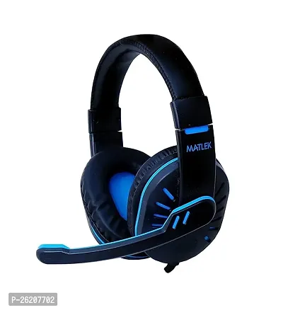 Matlek Gaming Over Ear Headphones with Adjustable Mic | Works with All The Mobile Phones | Surround Sound, Deep Bass