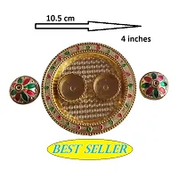 Decorative Brass Tilak Dani with Stonework ndash; 10.5 cm.-thumb2