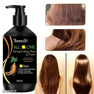 Herbal 3 in 1 original Hair Dye Instant Black Hair Shampoo for Women  Men Organic Shampoo Herbal 3 in 1 Hair Dye Instant Black Hair Shampoo 100% Coverage Shampoo 300ml - 1