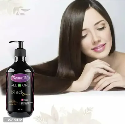 3 in 1 Hair Dye Instant Black Hair Shampoo for Women  Men 100% Coverage Shampoo 300ml
