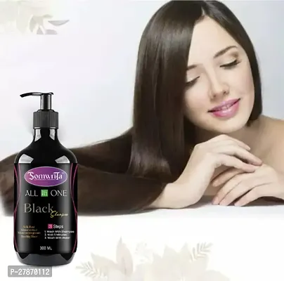 3 in 1 Hair Dye Instant Black Hair Shampoo for Women  Men 100% Coverage Shampoo 300ml-thumb0