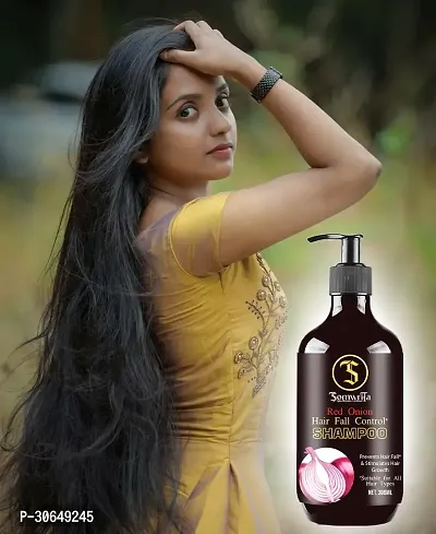 SOMWRITA Red Onion Black Seed Oil Strong, Smooth and Silky, Anti Dandruff Shampoo (300ml) pack of 1-thumb0