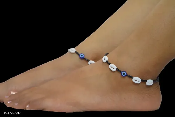 Shimmering Black Oxidised Silver Beads Anklet For Women