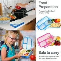 HaRvic Lunch Boxes for Kids Plastic Leak Proof 3 Compartment School Lunch Box Meal or Snack Food Containers with Spoon for Travel Office Tiffin Box for Men Women Adults-thumb3