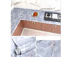 MD'S Home Self Adhesive Marble Wallpaper for Kitchen Counter Top Marble Contact Paper Peel and Stick, Anti Mould and Water Proof Wall Sticker Waterproof Furniture Table Sticker for Cabinet Desktop (60 x 200 CM)-thumb2