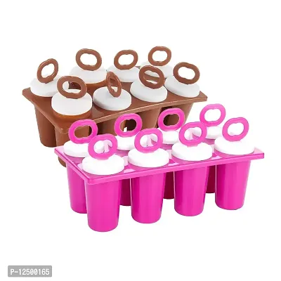 MD'S Home 8 PCS Plastic Reusable Ice Candy Maker Popsicle Molds Ice Candy Maker Kids Ice Cream Candy Mould Tray Kulfi Maker Popsicle Mould for Freezer Candy Maker Tray (8 PCS Candy Mold)-thumb5