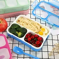 HaRvic Lunch Boxes for Kids Plastic Leak Proof 3 Compartment School Lunch Box Meal or Snack Food Containers with Spoon for Travel Office Tiffin Box for Men Women Adults-thumb4