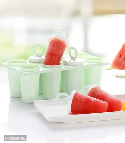 MD'S Home 8 PCS Plastic Reusable Ice Candy Maker Popsicle Molds Ice Candy Maker Kids Ice Cream Candy Mould Tray Kulfi Maker Popsicle Mould for Freezer Candy Maker Tray (8 PCS Candy Mold)-thumb4