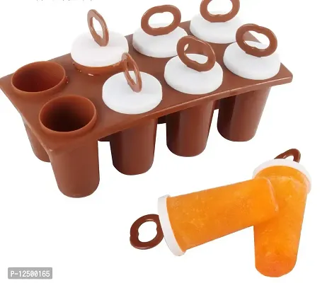 MD'S Home 8 PCS Plastic Reusable Ice Candy Maker Popsicle Molds Ice Candy Maker Kids Ice Cream Candy Mould Tray Kulfi Maker Popsicle Mould for Freezer Candy Maker Tray (8 PCS Candy Mold)-thumb0