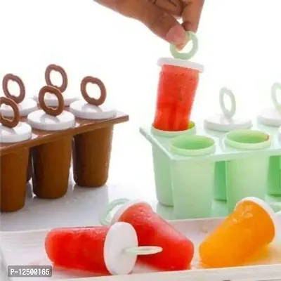 MD'S Home 8 PCS Plastic Reusable Ice Candy Maker Popsicle Molds Ice Candy Maker Kids Ice Cream Candy Mould Tray Kulfi Maker Popsicle Mould for Freezer Candy Maker Tray (8 PCS Candy Mold)-thumb3
