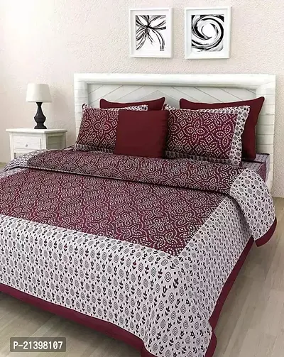 Double Pure Cotton Bedsheet With 2 Pillow Covers-thumb0