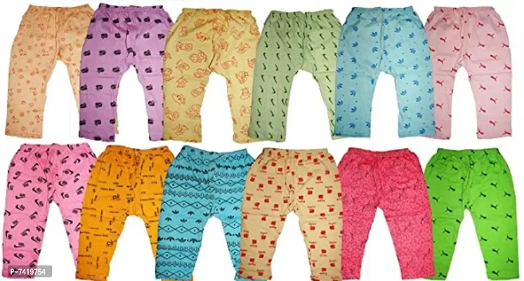 NEWOOOZE Baby Boys and Baby Girls Cotton Bottom Wear Pyjama (Multicolor, Pack of 12)