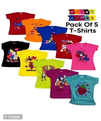 Girls Cotton Printed Pack of 5