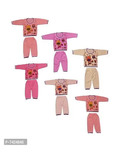 Multicolor Cotton Blend Unisex T Shirts and Pyjama Set Pack of 3