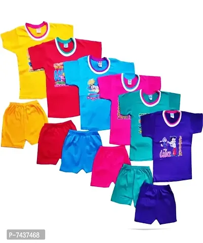 NEWOOZE Clothing Set for Baby Boy and Baby Girl 100% Cott, Multi Colored, Size from 0 Months Up to 18 Months) PACK OF 06-thumb0