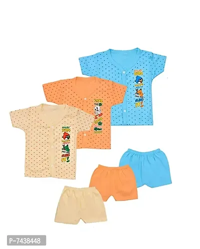 Multicolor Cotton Blend T Shirt and Pant Set Combo-thumb0