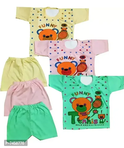 Pack Of 3 Kids Printed Cotton T Shirt And Shorts