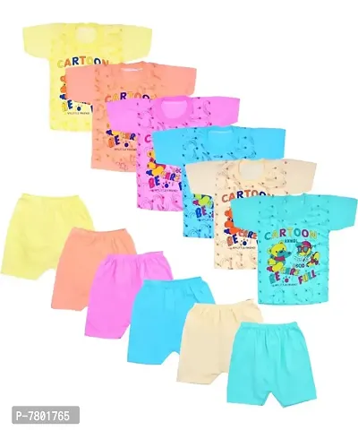 Multicolor Cotton T Shirt and Shorts Set