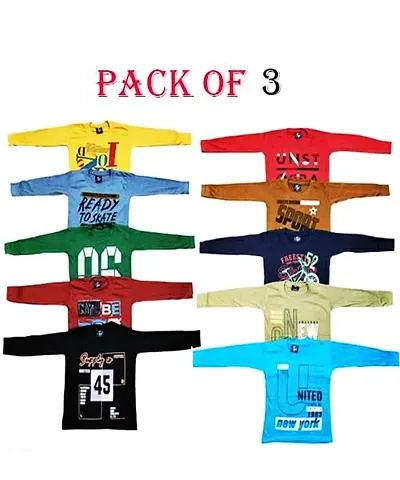Dailywear Printed Cotton Tees for Boys- Combo Packs