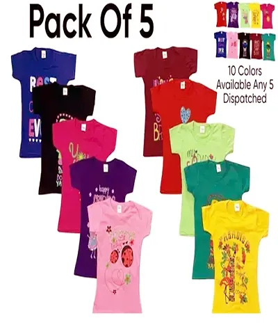 Pack Of 5 Girls Cotton T shirt