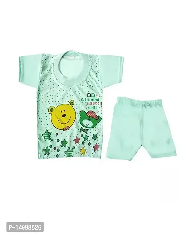 Unisex Clothing Set for Baby Boy and Baby Girl 100% Cotton Tshirt and Shorts Set | Pack of 12 (6 Tshirt + 6 Shorts), Multi Colored, Size from 0 Months Up to 12 Months) pack of 06-thumb2