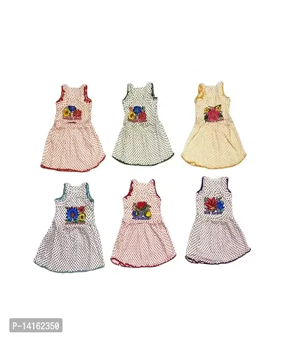 Baby Girl Cotton Frock Dress for New Born Baby Girl(Pack of 6) Size 0 Months Up to 12 Months 6 PCS