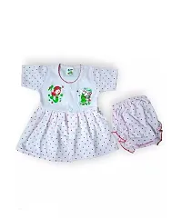 Girl's Cotton Casual half sleeve Frocks and Panty Combo (Multicolour; 0-12 Months) - Pack of 3-thumb3