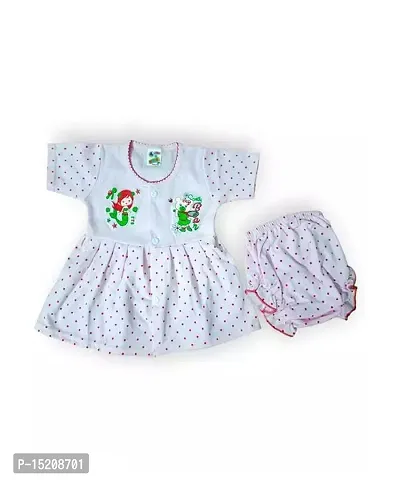 Girl's Cotton Casual half sleeve Frocks and Panty Combo (Multicolour; 0-12 Months) - Pack of 3-thumb4