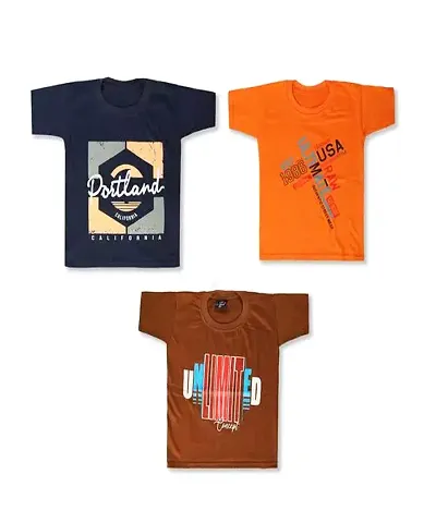 Boy's Regular fit T-Shirt Combo Half Sleeve T-Shirts for Boys | Boys T-Shirts Combo t Shirts for Boys | Round Neck Half Sleeve T-Shirts for Boys | (Pack of 3).