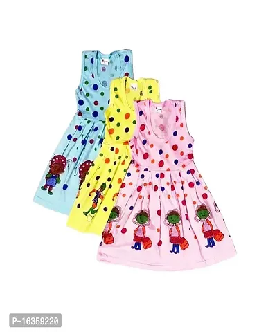 Girls Chiffon Mini Casual Fit and Flare Dress blow knee length pack of 03